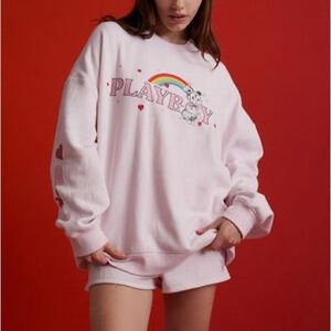 PacSun | Tops | Playboy Pink Rainbow Bunny Sweatshirt Oversized Fit |  Poshmark